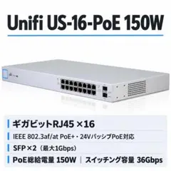 Ubiquiti UniFi US-16-150W PoE スイッチングハブ