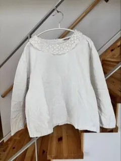 Samansa Mos2 ホワイトシャツ レース襟