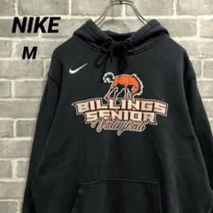【NIKE】✔ ロゴスウェットパーカー ブラック スクール系 US古着