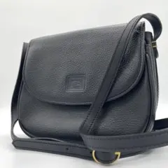 【美品】バーバリー　ショルダーバッグ　ノバチェック　ホースロゴ　レザー　黒