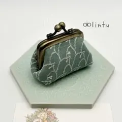 ⚮̈ ミナペルホネン/lintu（リント）/light green/豆がま口