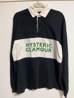 【値下げ】HYSTERIC GLAMOUR 長袖ポロシャツ ラガーシャツブラック