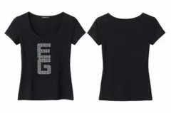 EGOIST ラインストーン ロゴ Tシャツ ブラック