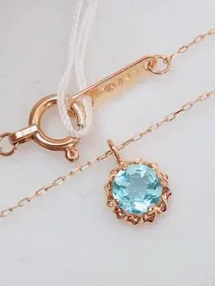 未使用品 k18 天然ブルートパーズ ネックレス