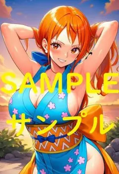 ワンピース ナミ(浴衣_2)　A4サイズポスター