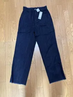 新品タグ付き　GU デニムレースアップストレートパンツ　Lサイズ