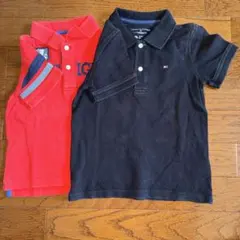 TOMMY HILFIGER ポロシャツ 2枚セット 赤 黒