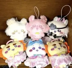 [タグ付き]ちいかわマスコット６点セット　ちいかわ、モモンガ、シーサー