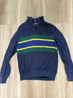 TOMMY HILFIGER ネイビー ジップアップセーター M
