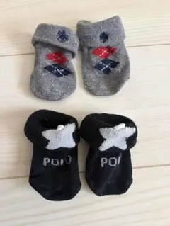 値下げ！polo ベビー靴下　新生児　7-9センチ　2点セット　滑り止め付