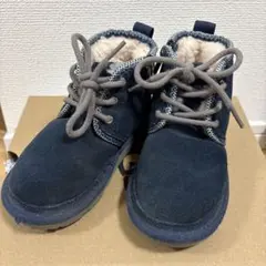 UGG ネイビー　スエード　ウール　レースアップブーツ 17cm