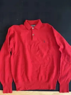 POLO GOLF ポロゴルフ ラムズウール 長袖 ポロシャツ 赤 レディースL