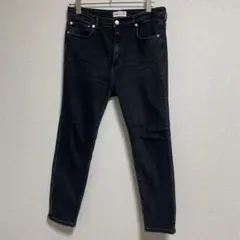 【良品】ZARA ブラックスキニーデニム EUR42 黒 ストレッチジーンズ
