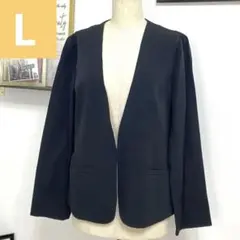 【新品】レディース　Ｖネック　ジャケット　スーツ　黒　Lサイズ　a