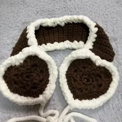 ♡ 限定SALE ♡イヤーマフ　耳当て　ハートブラウン×白