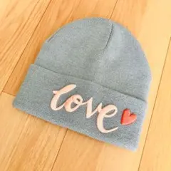 未使用　H&M キッズ　ニット帽　水色　かわいい刺繍　匿名　送料込み
