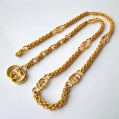 希少 GUCCI グッチ インターロッキング チェーンベルト ゴールド 極美品