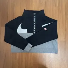 NIKE PRO ナイキ　ロゴ入りハーフジップ　トレーニングウェア　レディースL