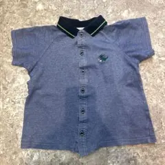 【familiar】ポロシャツ 半袖 120 青 恐竜 ファミリア　シャツ