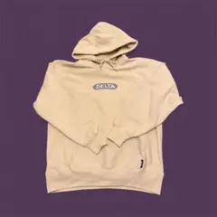 【古着】DELTA ボックスロゴ パーカー ベージュ supreme
