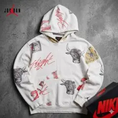 Jordan フライト ブル総柄パーカー XL ホワイト Nikeのサムネイル
