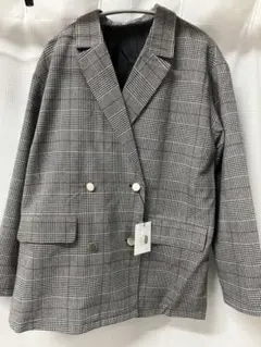 ダブルブレストチェックジャケット