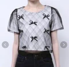 dazzlin シアーTシャツ ラダムリボンシアーTシャツのサムネイル