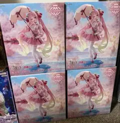 桜ミク　AMP+ フィギュア〜桜ドレスver.〜 4つセット