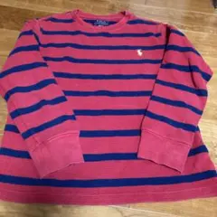 POLO RALPH LAUREN 赤青ストライプ 長袖Tシャツ 150