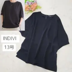 美品＊インディヴィ大きいサイズLL＊UVケア/吸水速乾　オーバーブラウスのサムネイル