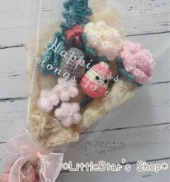 枯れない花束【ラッピング済み完成品】クリスマス♡サンタクロース＆トナカイ ピンク