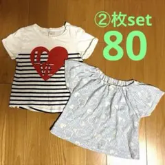 H&M 西松屋　ベビー トップス Tシャツ80cm ⭐︎②set⭐︎のサムネイル