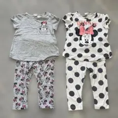H&M ミニーマウス Tシャツ・レギンス　 2組セット売り　80 90 相当