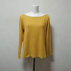 【Eddie Bauer】 リブ編みボートネックトップス PXS マスタード