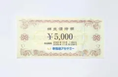 早稲田アカデミー　株主優待券　5000円分