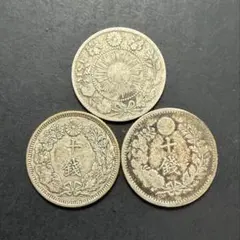 竜50銭銀貨明治37年、竜20銭銀貨明治20年 極美品 - メルカリ