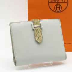 鑑定書付き【極美品】HERMES ベアンコンパクトタッチ　二つ折り財布　グレーのサムネイル
