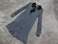 美品　ピンキー＆ダイアン　フリル　ストライプ　美ライン　ワンピース　３８