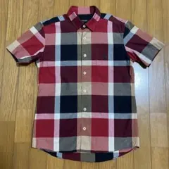 ブラックレーベルクレストブリッジ　メンズ　チェック 半袖シャツ S レッド系　赤のサムネイル