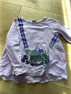 Anna sui mini 薄紫色 猫とバッグの長袖カットソー