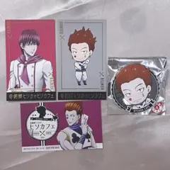 HUNTER×HUNTERヒソカフェ ヒソカ　缶バッジ箔押しカードステッカー