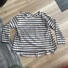 新品未使用　スタジオクリップ　白とネイビー ストライプ Vネック トップス 長袖