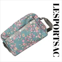 LESPORTSAC　桜　ショルダーバッグ　鞄　水色　花柄　フラワー　グレー