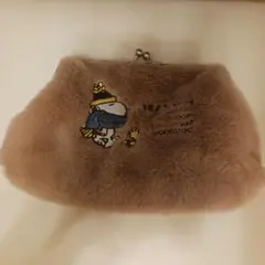 スヌーピー ファーがま口ポーチ