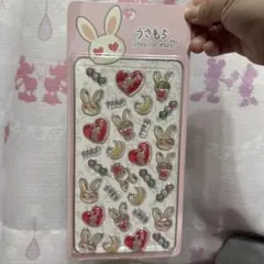 うさぎとハートのカラーステッカー