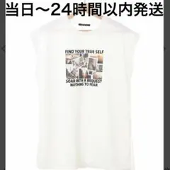 INGNI イング フレンチスリーブ プリント チュニックTシャツ ホワイト