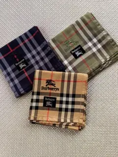 ハンカチバーバリー BURBERYブランドロゴ＆ホースマークシール付き未使用品