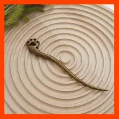 かんざし 髪飾り 木製 着物 猫 ねこ ネコ レトロ　アンティーク　着物　動物