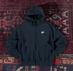 こ*は様 NIKE ナイキ ワンポイントロゴ フルジップ パーカー ブラック M