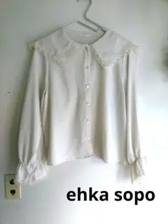 ehka sopo 長袖ブラウス レース アイボリー ライトベージュのサムネイル